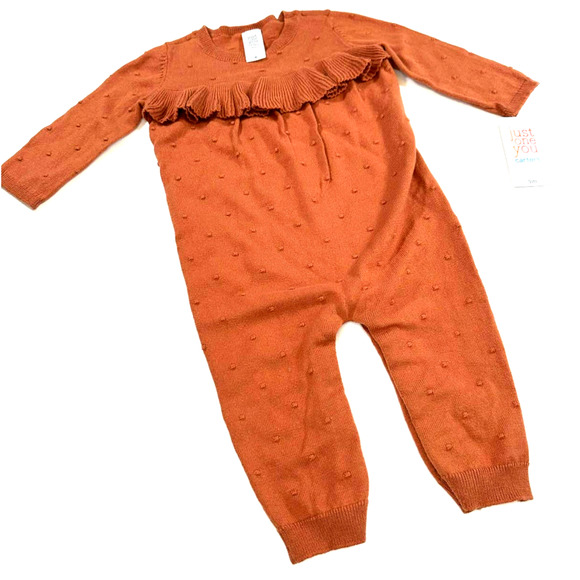 Copied - Carter's - Just One you - Infant Knit Romper, 9m - Copper - Picture 1 of 3
